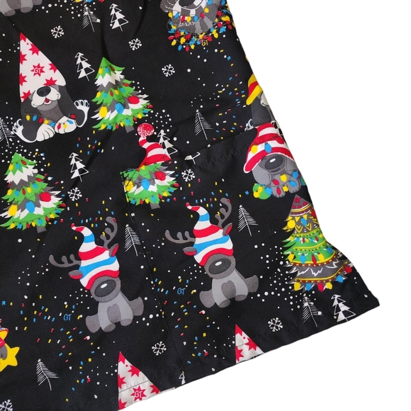 Gabby Brooke Dog Holiday Scrub Top Sz L - Picture 4 of 6